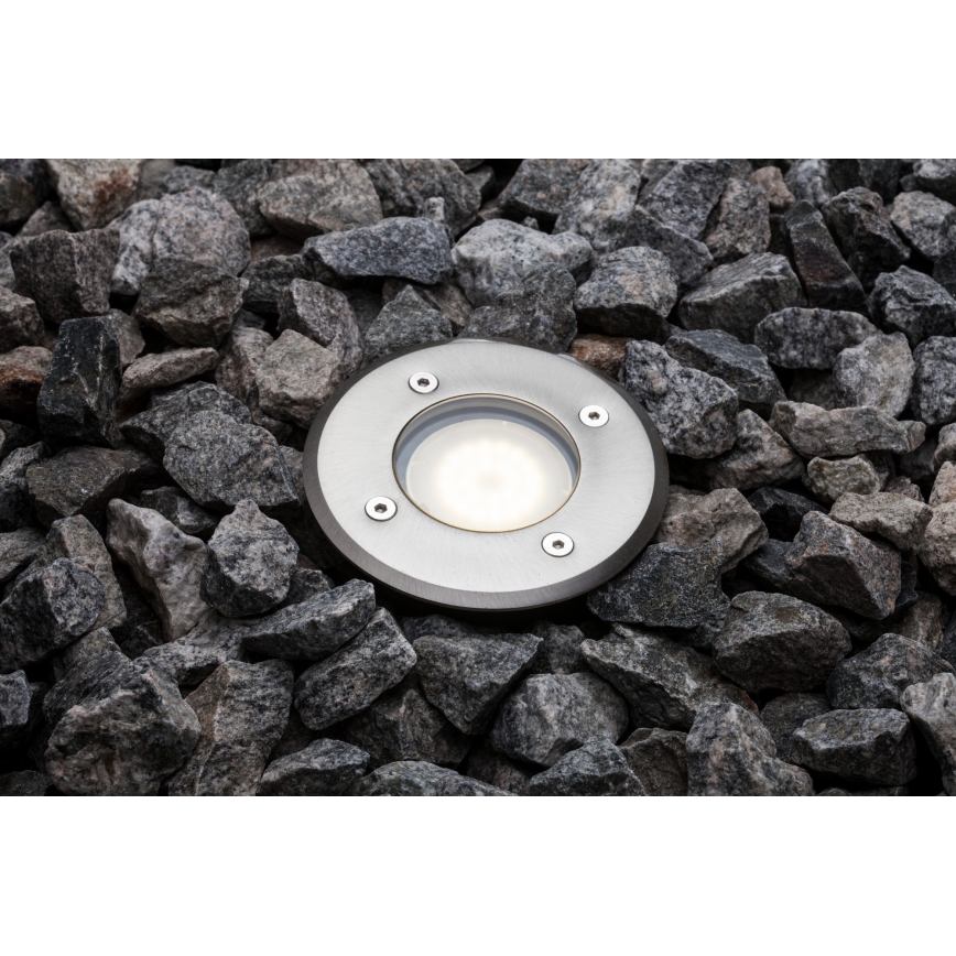 Nordlux - Zunanja svetilka za dovozno pot PATO 1xGU10/35W/230V IP65 mat krom okrogla