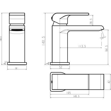 Novaservis - Baterija za umivalnik NOBLESS SHARP sijajni krom