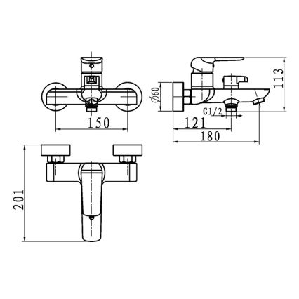 Novaservis - Kadna armatura NOBLESS TINA sijajni krom