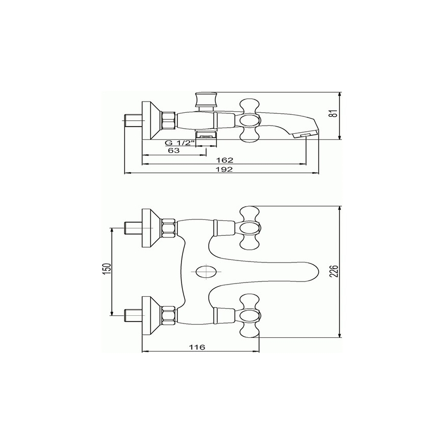 Novaservis - Kopalniška baterija TITANIA RETRO, sijajni krom