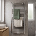 Novaservis - Kopalniški lestevni radiator 423W/230V 120x60 cm sijajni krom raven
