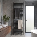 Novaservis - Kopalniški lestevni radiator 836W/230V 160x60 cm črn raven