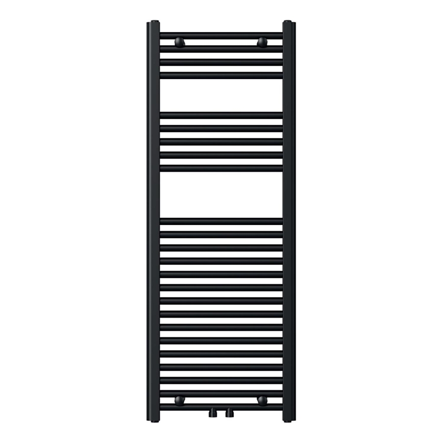 Novaservis - Kopalniški rebrast radiator 490W/230V 120x45 cm črn raven