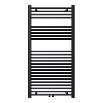 Novaservis - Kopalniški rebrasti radiator 644W/230V 120x60 cm črn raven