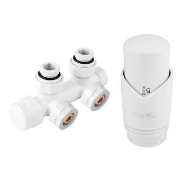 Novaservis - Kotni komplet za radiatorje s sredinskim priključkom, bel