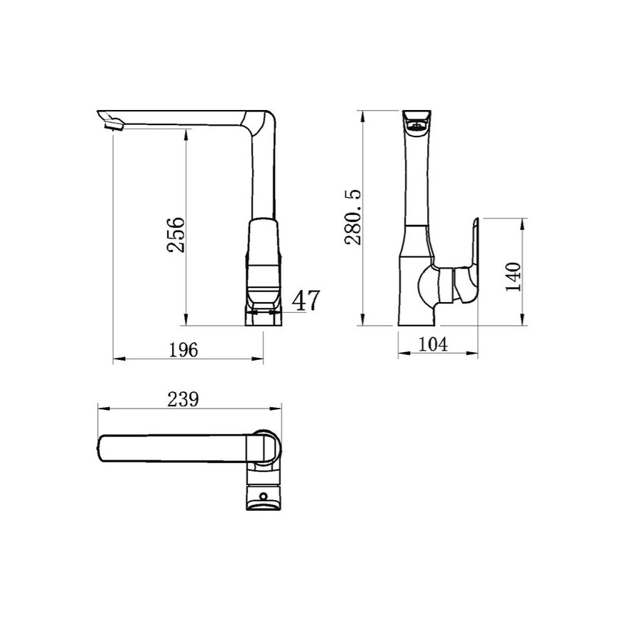 Novaservis - Kuhinjska armatura NOBLESS TINA črna