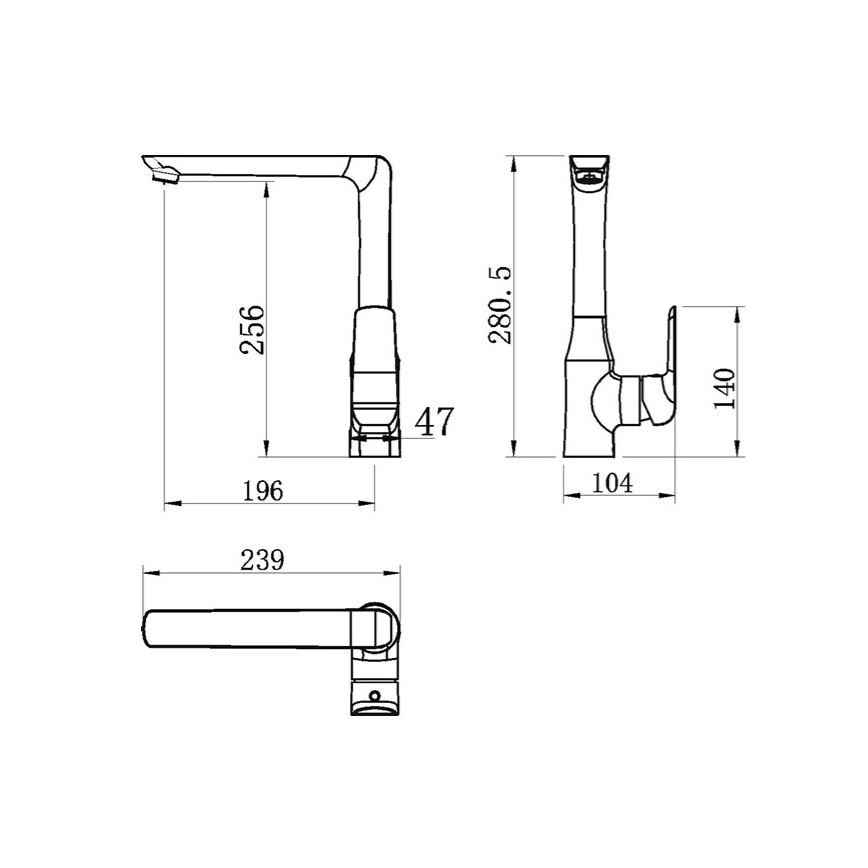 Novaservis - Kuhinjska pipa NOBLESS TINA sijajni krom