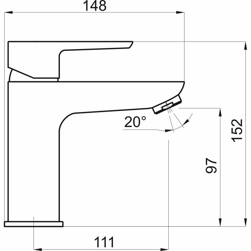 Novaservis - Pipa za umivalnik METALIA ECO 15,2 cm sijajni krom