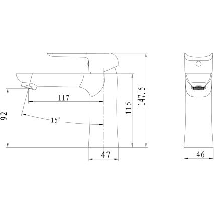 Novaservis - Pipa za umivalnik NOBLESS TINA, sijajni krom