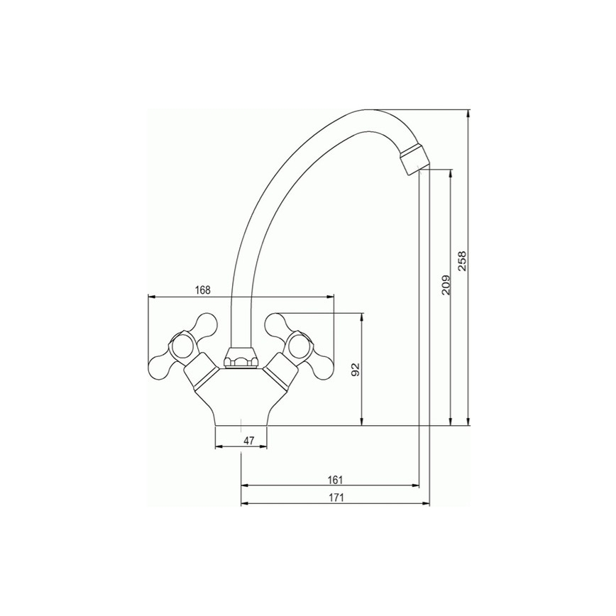 Novaservis - Pomivalna armatura TITANIA RETRO sijajni krom