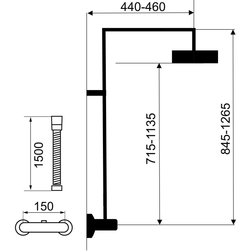 Novaservis - Tuš set s termostatsko pipo METALIA ECO sijajni krom