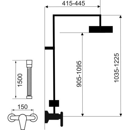 Novaservis - Tuš set s termostatsko pipo METALIA ECO sijajni krom