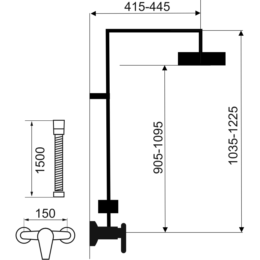 Novaservis - Tuš set s termostatsko pipo METALIA ECO sijajni krom