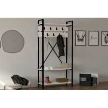 Obešalnik za hodnik ALFA 180x90 cm bela/črna
