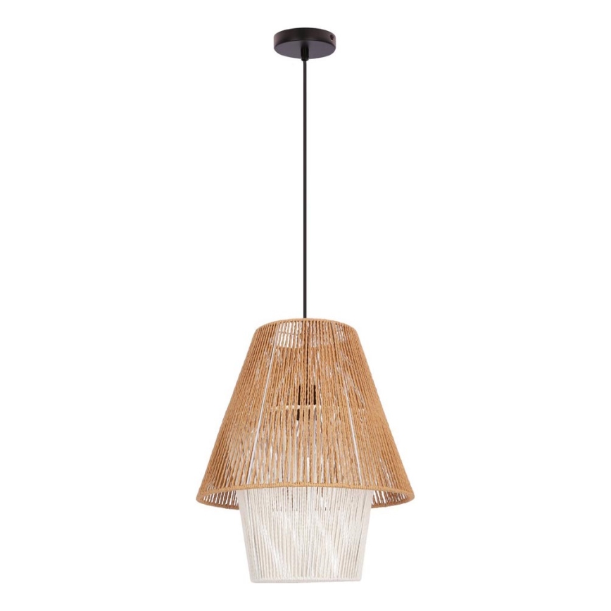 Obesna svetilka AFRICA na vrvici 1xE27/40W/230V premer 40 cm rjava/kremna
