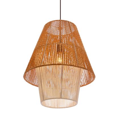 Obesna svetilka AFRICA na vrvici 1xE27/40W/230V premer 40 cm rjava/kremna