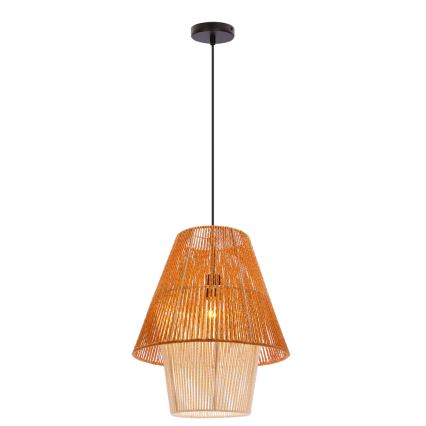 Obesna svetilka AFRICA na vrvici 1xE27/40W/230V premer 40 cm rjava/kremna