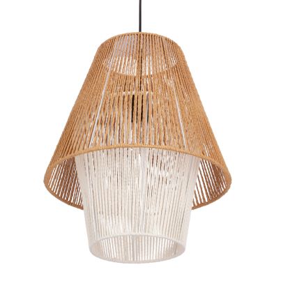 Obesna svetilka AFRICA na vrvici 1xE27/40W/230V premer 40 cm rjava/kremna