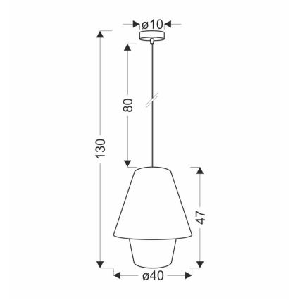Obesna svetilka AFRICA na vrvici 1xE27/40W/230V premer 40 cm rjava/kremna