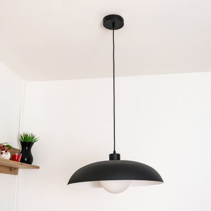 Obesna svetilka ECLIPSE na kablu 1xE27/15W/230V črna/bela