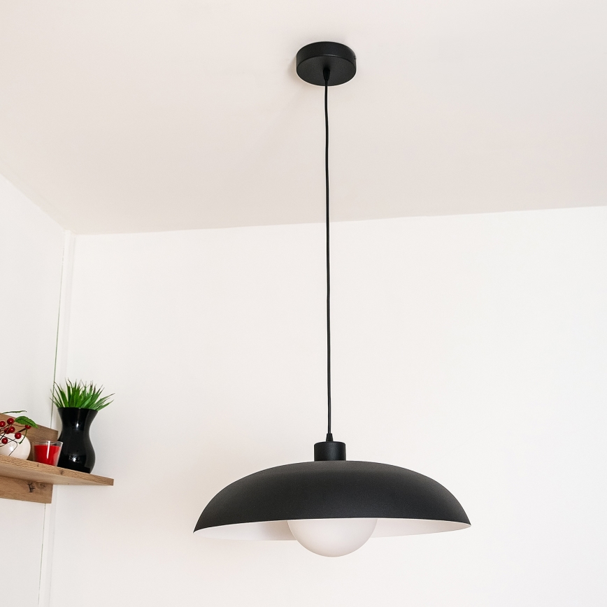 Obesna svetilka ECLIPSE na kablu 1xE27/15W/230V črna/bela