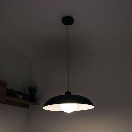 Obesna svetilka ECLIPSE na kablu 1xE27/15W/230V črna/bela