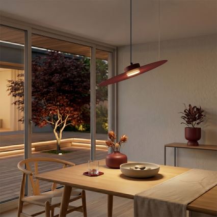 Obesna svetilka na jekleni vrvici PIATTO 1xGX53/15W/230V Ø 45 cm, bordo