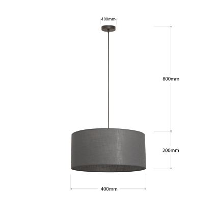 Obesna svetilka na kablu ALBA 1xE27/15W/230V, premer 40 cm, siva