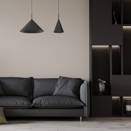 Obesna svetilka na kablu CAPITAL 1xGX53/15W/230V premer 17 cm črna