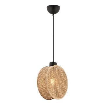 Obesna svetilka na vrvici DRUM 1xE27/60W/230V rjava