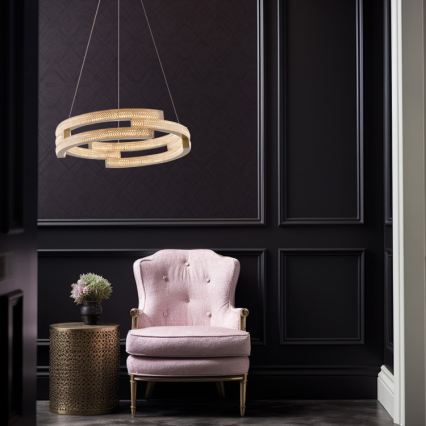 Obesni LED lestenec TARJA LED/36W/230V 3000/4000/6000K, premer 60 cm, zlata