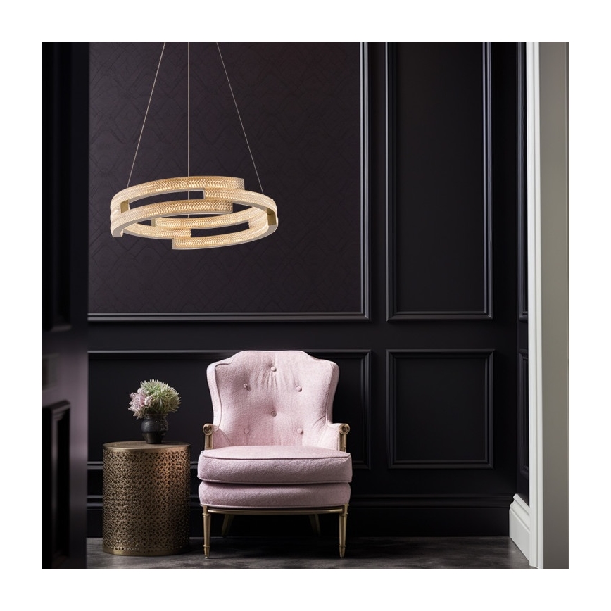 Obesni LED lestenec TARJA LED/36W/230V 3000/4000/6000K, premer 60 cm, zlata