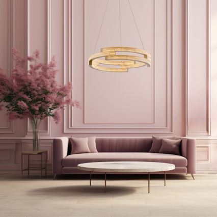 Obesni LED lestenec TARJA LED/36W/230V 3000/4000/6000K, premer 60 cm, zlata