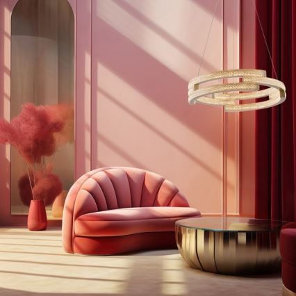 Obesni LED lestenec TARJA LED/36W/230V 3000/4000/6000K, premer 60 cm, zlata