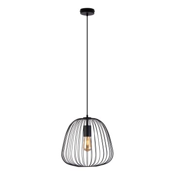 Obesni lestenec OVELLA na kablu 1xE27/15W/230V premer 36 cm črna