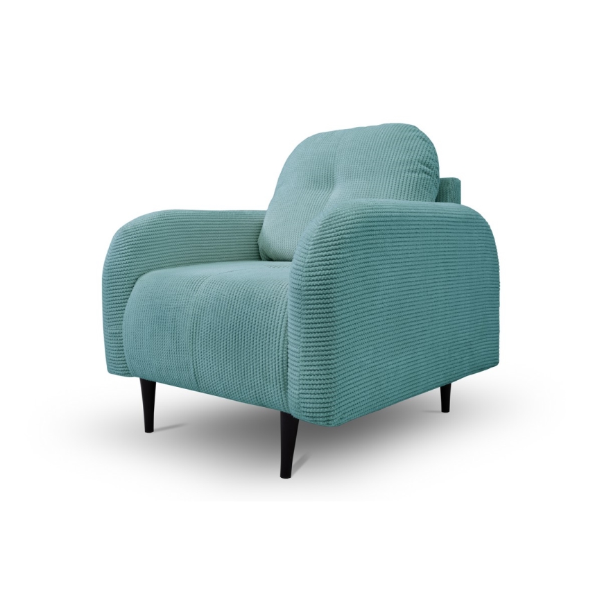 Oblazinjen fotelj CLOUDY turkizni