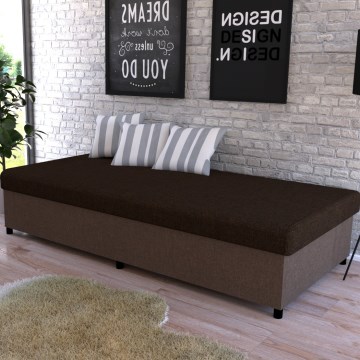 Oblazinjena dnevna postelja s prostorom za shranjevanje CORY 80x200 rjava