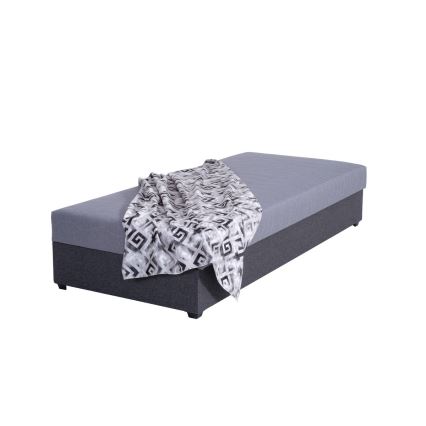 Oblazinjena dnevna postelja s prostorom za shranjevanje JACOB XL nosilnost 130 kg 90x200 cm siva