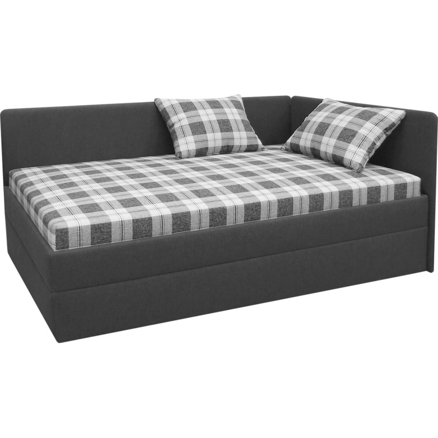 Oblazinjena dnevna postelja z univerzalnim vzglavjem L/R ARLY 110x200 cm antracit/bela