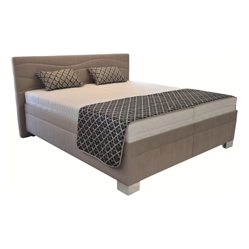Oblazinjena postelja brez vzmetnice WINDSOR 180x200 cm bež