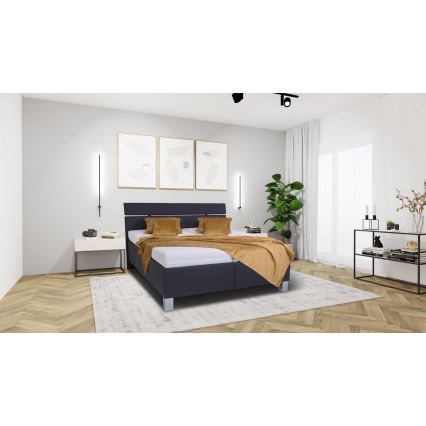 Oblazinjena postelja s prostorom za shranjevanje brez vzmetnice ALIS 180x200 cm antracit