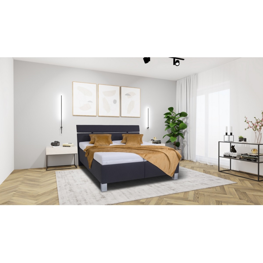 Oblazinjena postelja s prostorom za shranjevanje brez vzmetnice ALIS 180x200 cm antracit