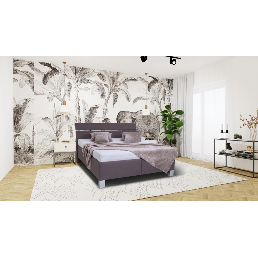 Oblazinjena postelja s prostorom za shranjevanje brez vzmetnice ALIS 180x200 cm rjava