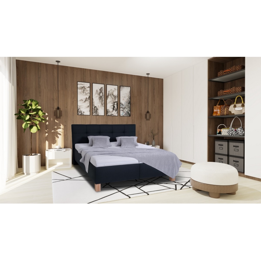 Oblazinjena postelja s prostorom za shranjevanje brez vzmetnice MARIA 160x200 cm antracit