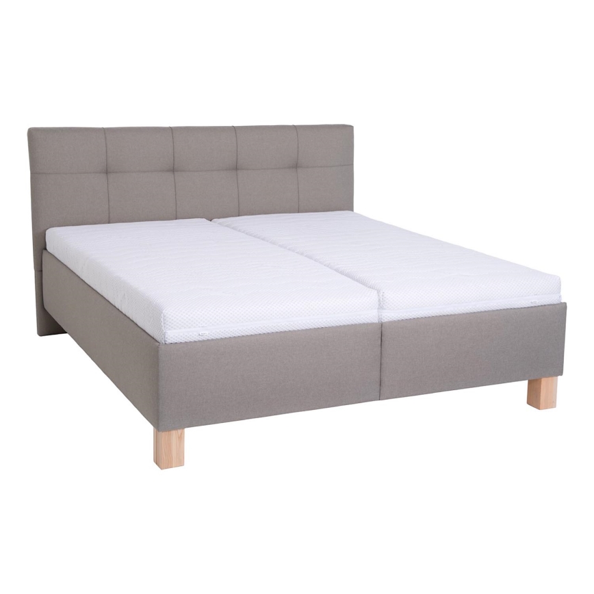 Oblazinjena postelja s prostorom za shranjevanje brez vzmetnice MARIA 160x200 cm taupe