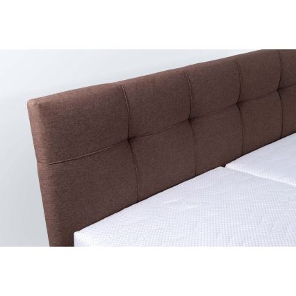 Oblazinjena postelja s prostorom za shranjevanje brez vzmetnice MARIA 180x200 cm rjava