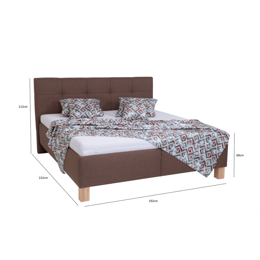 Oblazinjena postelja s prostorom za shranjevanje brez vzmetnice MARIA 180x200 cm rjava