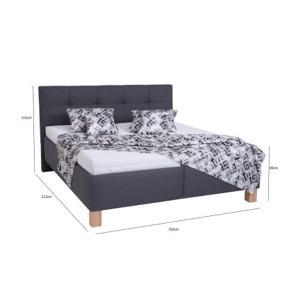 Oblazinjena postelja s prostorom za shranjevanje brez vzmetnice MARIA 180x200 cm siva