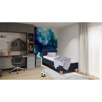 Oblazinjena postelja s prostorom za shranjevanje brez vzmetnice MARIA ONE 90x200 cm antracit