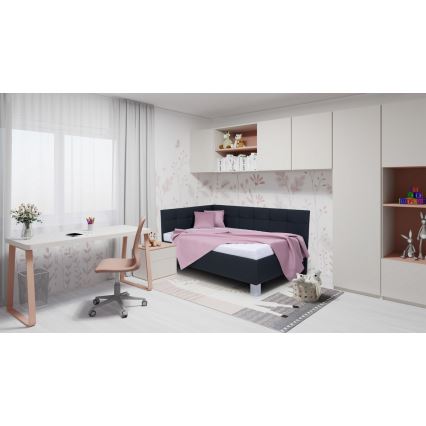 Oblazinjena postelja s prostorom za shranjevanje brez vzmetnice MARIA PETITE 120x200 cm antracit